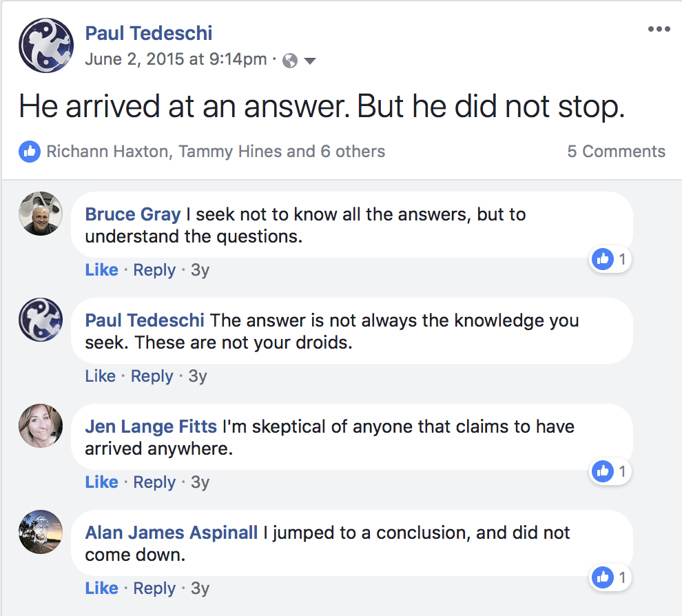 He arrived at an answer. But he did not stop.