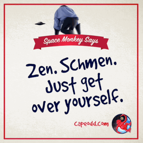 Space Monkey says "Zen. Schmen. Just get over yourself."