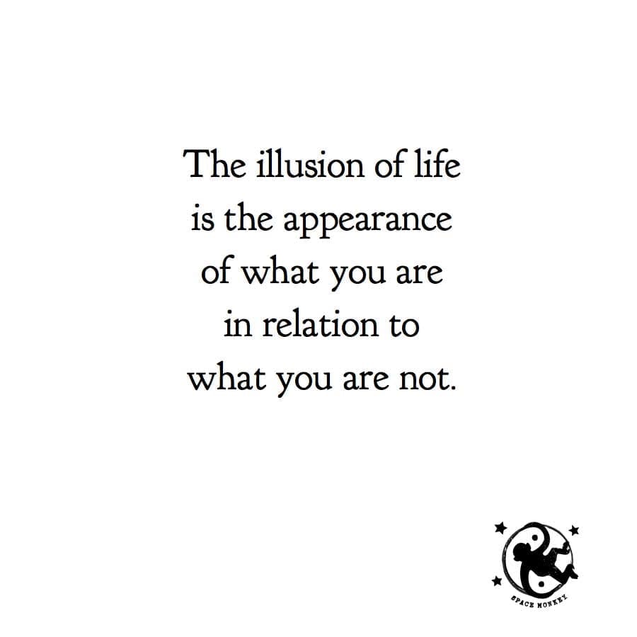  The illusion of life is the appearance of what you are in relation to what you are not.