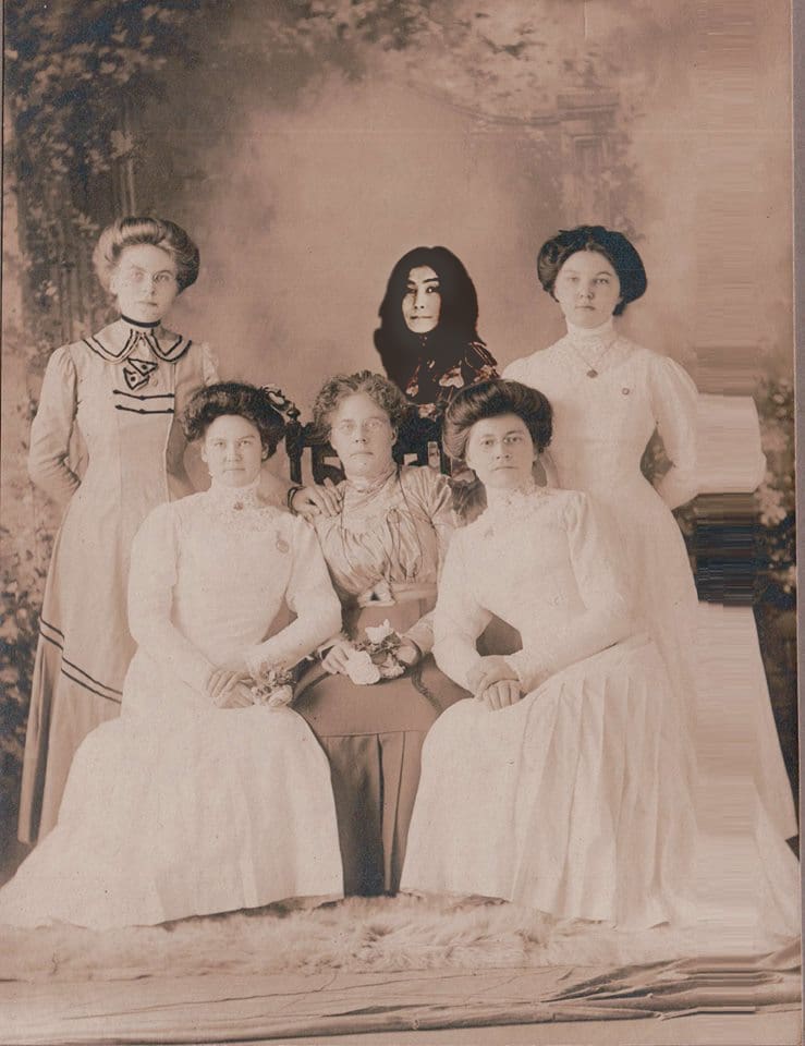 The Roaring Twenties. Front left: My mother's mother, Emily Swirkal Krastin. Rear center: Yoko Ono.